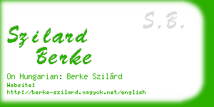szilard berke business card