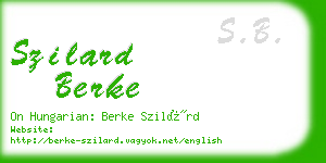 szilard berke business card